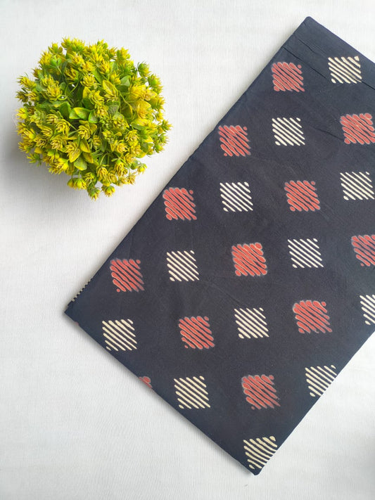 Black and White Hand block fabric
