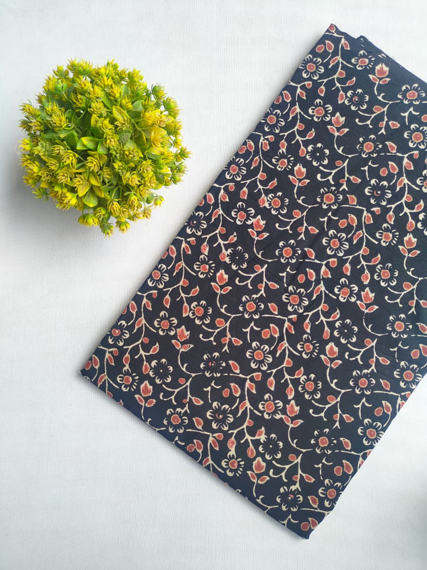 Black and White Hand block fabric