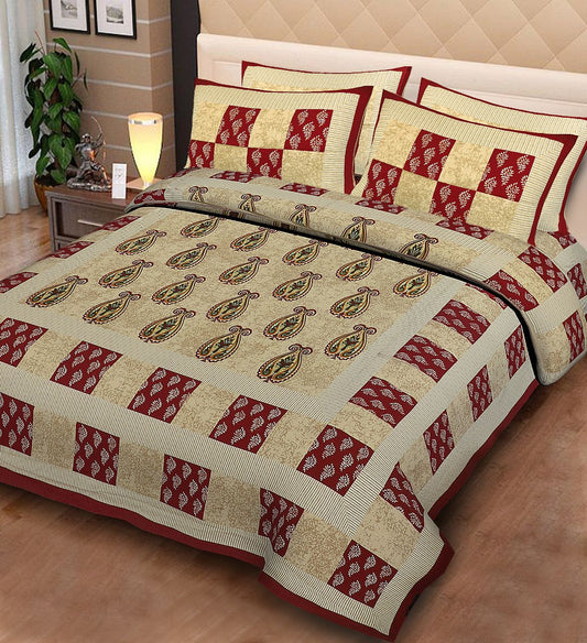 Cotton Double Bedsheet With 2 Pillow Covers – JBNBD11