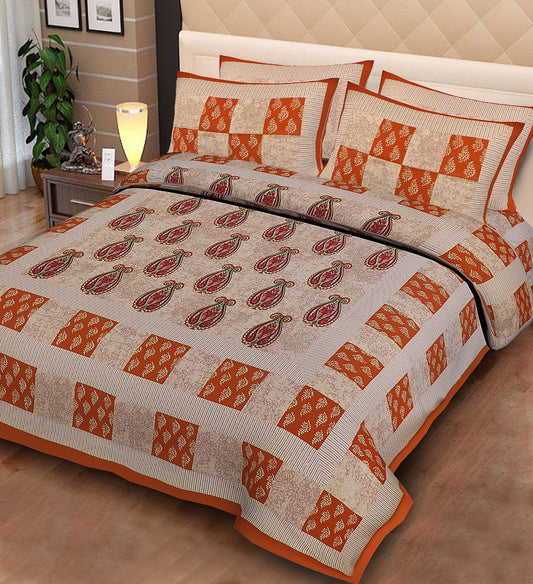 Cotton Double Bedsheet With 2 Pillow Covers – JBNBD14