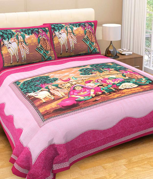 Cotton Double Bedsheet With 2 Pillow Covers – JBNBD19