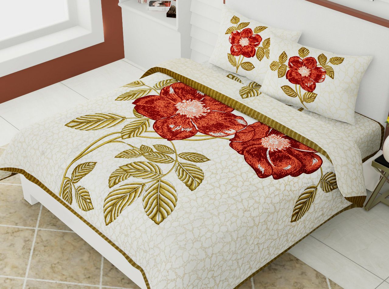 Cotton Double Bedsheet With 2 Pillow Covers – JBNBD2