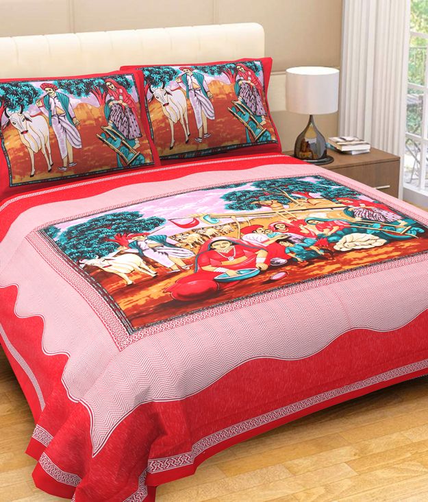Cotton Double Bedsheet With 2 Pillow Covers – JBNBD21