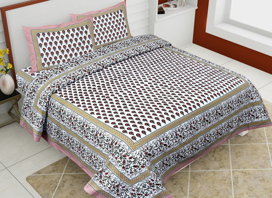 Cotton Double Bedsheet With 2 Pillow Covers – JBNBD3