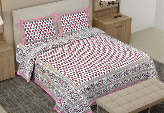 Cotton Double Bedsheet With 2 Pillow Covers – JBNBD5