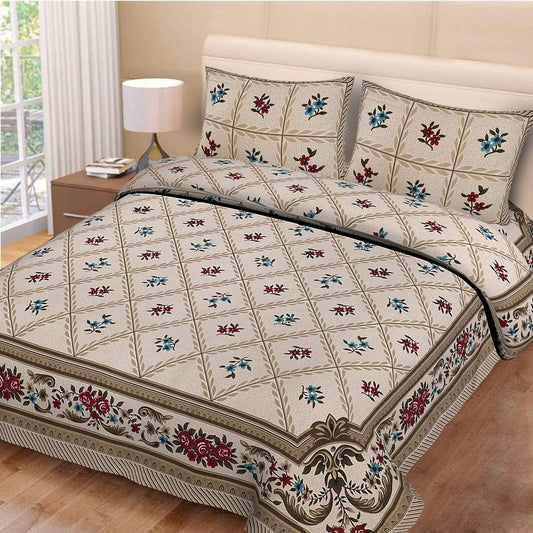 Cotton Double Bedsheet With 2 Pillow Covers – JBNBD6