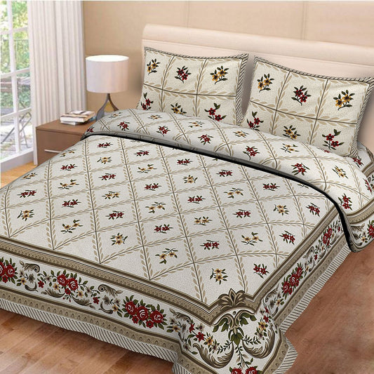 Cotton Double Bedsheet With 2 Pillow Covers – JBNBD8
