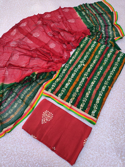 Mirror Work Gota Patti Suit with Chiffon Dupatta- JBGP181