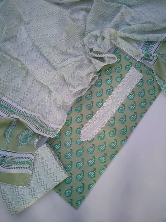 Cotton Gota Patti Suit Set with Cotton Dupatta- JBOGP237