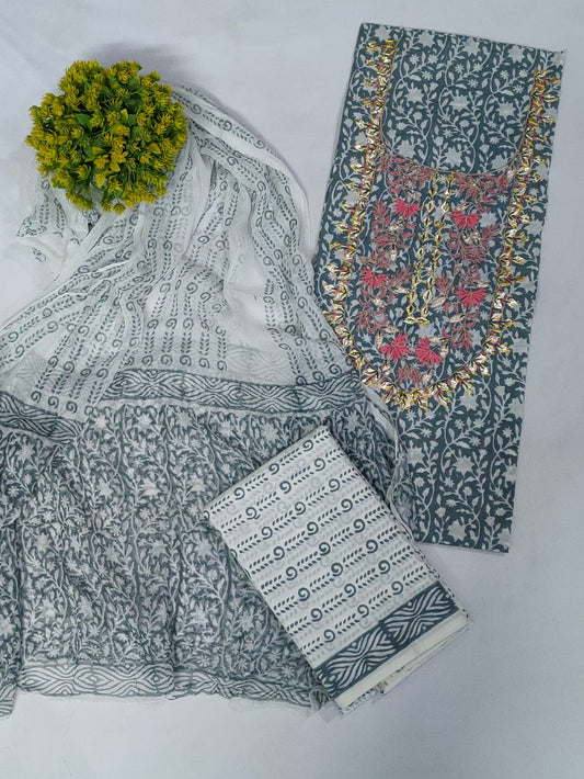 Gota patti chiffon salwar suit set