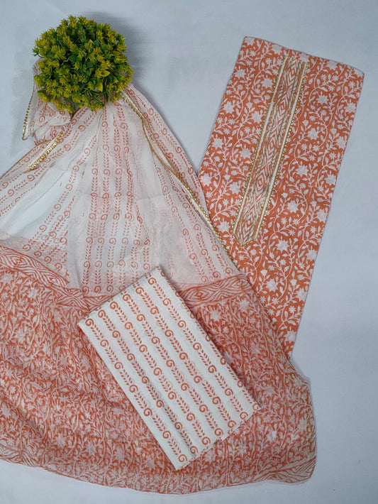 Gota patti chiffon salwar suit set