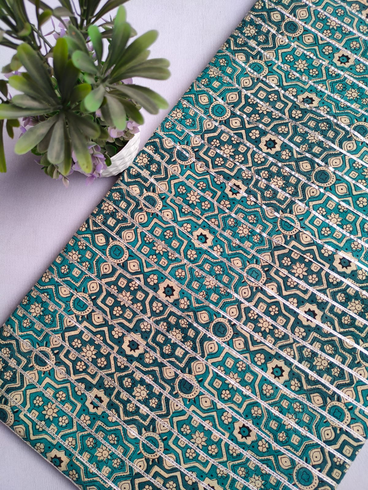 Gota Work Hand Block Printed Fabrics