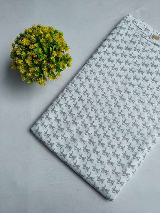 Jaipuri Hand Block Pure Cotton Fabric - JBTMZ48