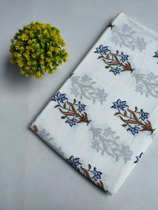 Jaipuri Hand Block Pure Cotton Fabric - JBTMZ52