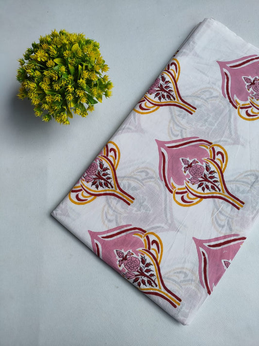 Jaipuri Hand Block Pure Cotton Fabric - JBTMZ53