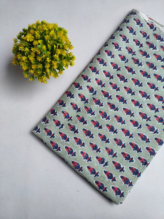 Jaipuri Hand Block Pure Cotton Fabric - JBTMZ79