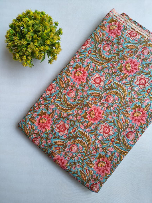 Hand Block printed cotton fabric