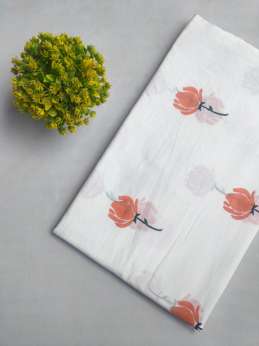 HandBlock Pure Cotton Fabric JBRMZA124 Jaipur Bazar