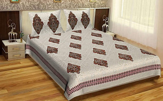 bedsheets cotton double bed set combo Cotton Boota Pattern Cotton King Size Bedsheet With Pillow Covers For Double Bed