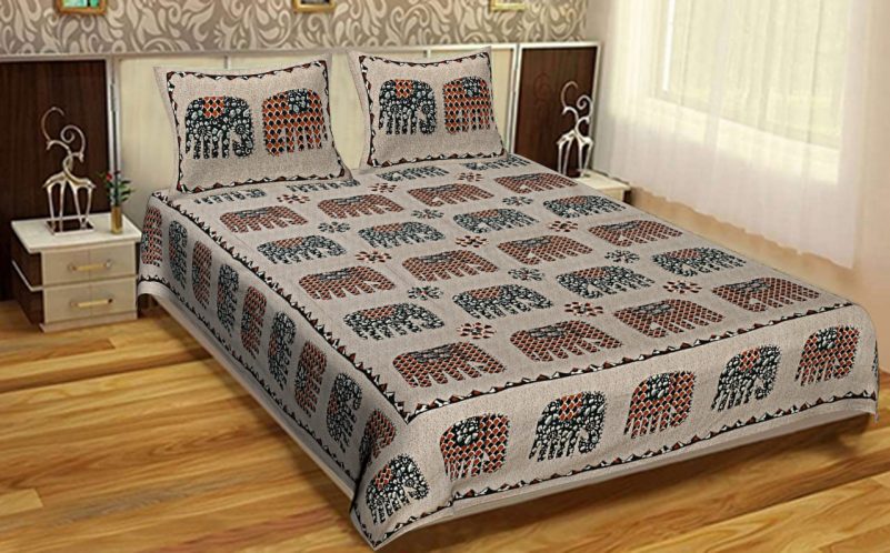 Pure Cotton Animal Pattern King Size Bedsheet With 2 Pillow Covers