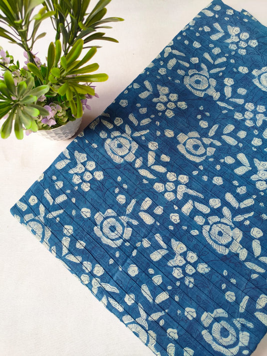 pin tuck cotton hand block fabric