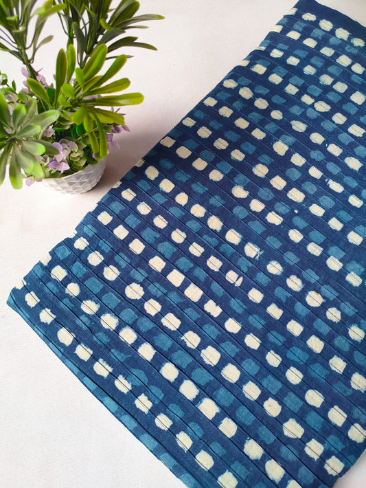 pin tuck cotton hand block fabric