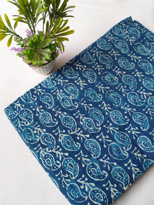 pin tuck cotton hand block fabric