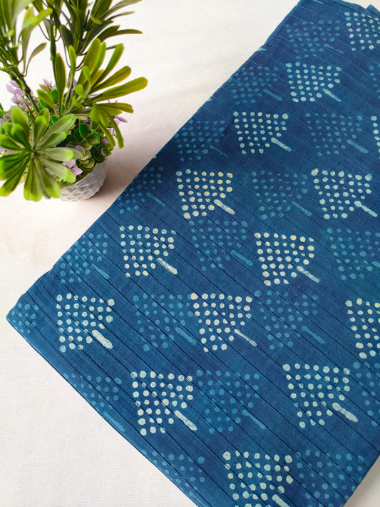 pin tuck cotton hand block fabric