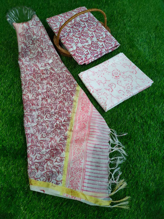 Kota Doriya Dupatta With Cotton Top-Bottom Salwar Suit Set - JBKD240