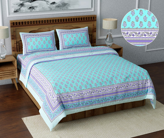 Cotton Jumbo Size 108"x108" Bedsheet With 2 Pillow Covers - JBNBJ105