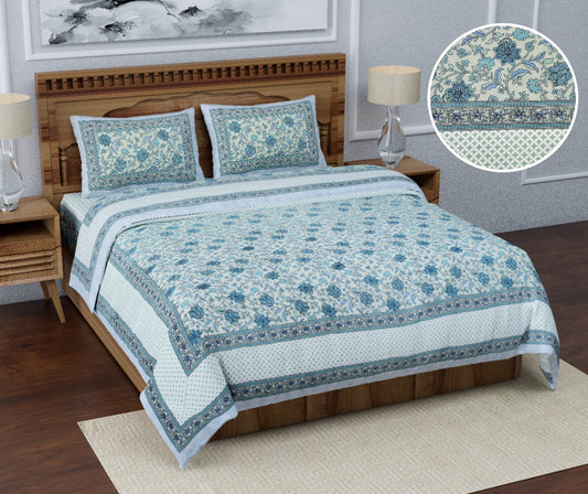 Cotton Jumbo Size 108"x108" Bedsheet With 2 Pillow Covers - JBNBJ106