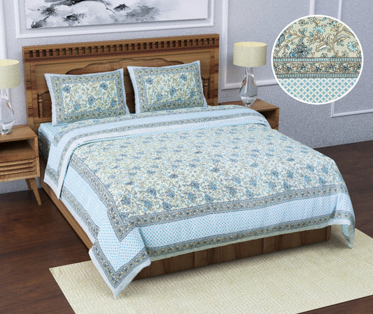 Cotton Jumbo Size 108"x108" Bedsheet With 2 Pillow Covers - JBNBJ114