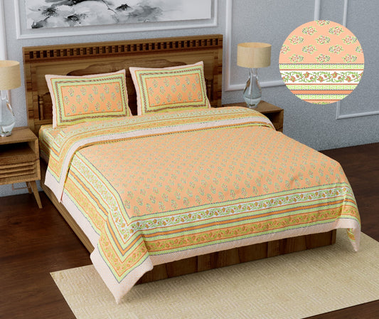 Cotton Jumbo Size 108"x108" Bedsheet With 2 Pillow Covers - JBNBJ116