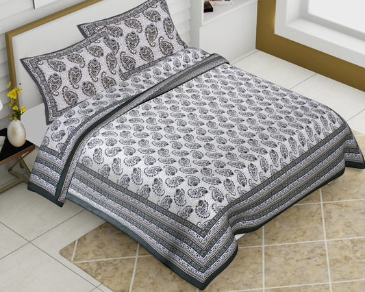 Cotton Jumbo Size 108"x108" Bedsheet With 2 Pillow Covers - JBNBJ49