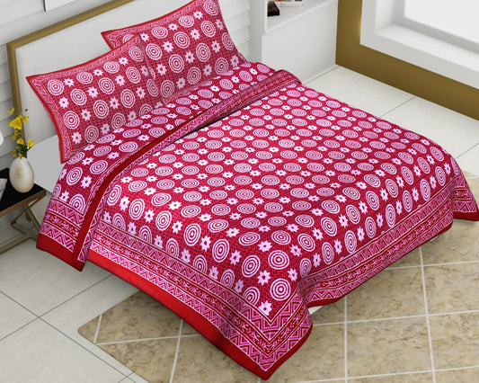 Cotton Jumbo Size 108"x108" Bedsheet With 2 Pillow Covers - JBNBJ52