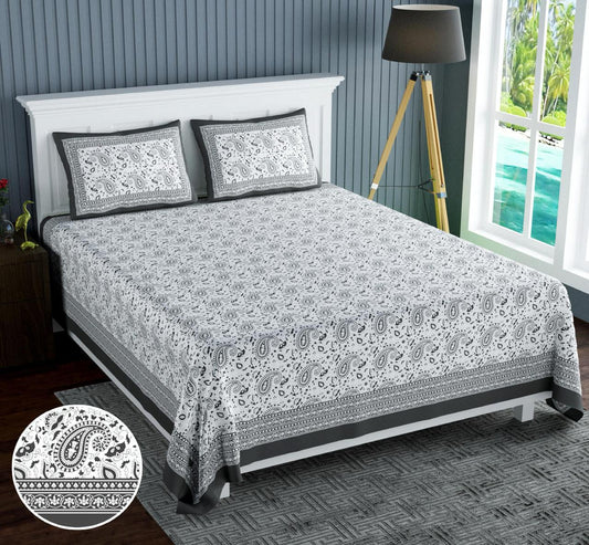 Cotton Jumbo Size 108"x108" Bedsheet With 2 Pillow Covers - JBNBJ55