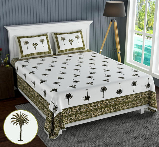 Cotton Jumbo Size 108"x108" Bedsheet With 2 Pillow Covers - JBNBJ57