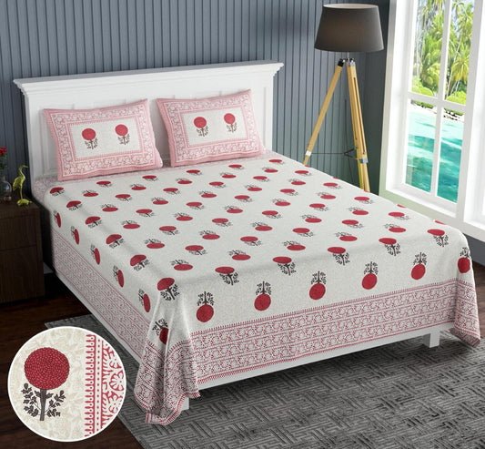 Cotton Jumbo Size 108"x108" Bedsheet With 2 Pillow Covers - JBNBJ64