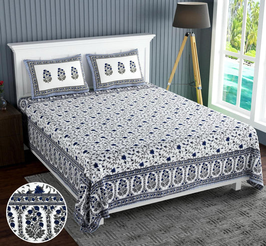 Cotton Jumbo Size 108"x108" Bedsheet With 2 Pillow Covers - JBNBJ68