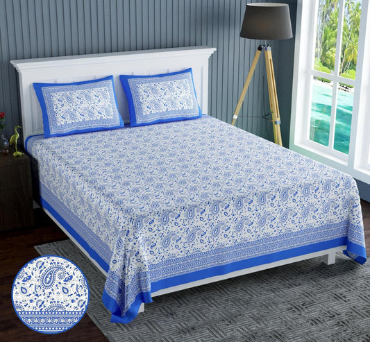 Cotton Jumbo Size 108"x108" Bedsheet With 2 Pillow Covers - JBNBJ69