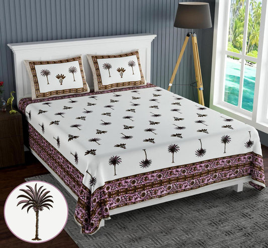 Cotton Jumbo Size 108"x108" Bedsheet With 2 Pillow Covers - JBNBJ82