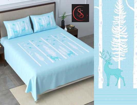 Cotton Jumbo Size 108"x108" Bedsheet With 2 Pillow Covers - JBNBJ87