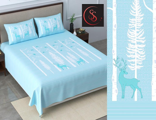 Cotton Jumbo Size 108"x108" Bedsheet With 2 Pillow Covers - JBNBJ88