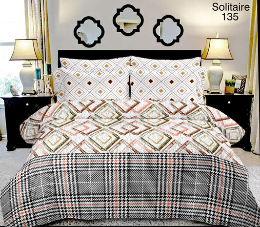 100% Pure Cotton King Size Double Bedsheet With 2 Pillow Covers ( 100 X 108 Inches ) - JBNBK24