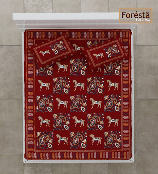 100% Pure Cotton King Size Double Bedsheet With 2 Pillow Covers ( 100 X 108 Inches ) - JBNBK32