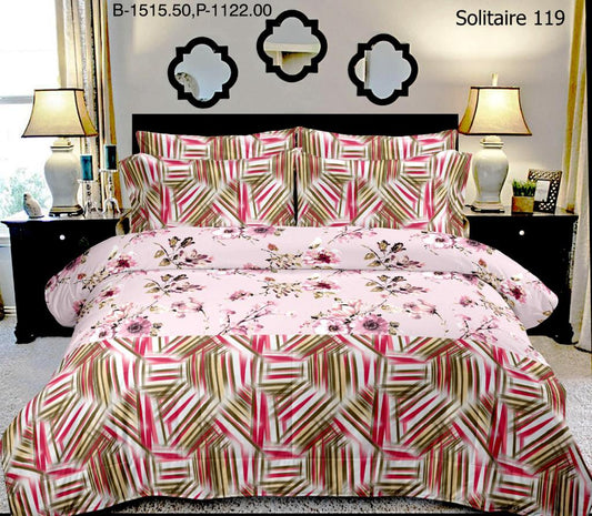 100% Pure Cotton King Size Double Bedsheet With 2 Pillow Covers ( 100 X 108 Inches ) - JBNBK33