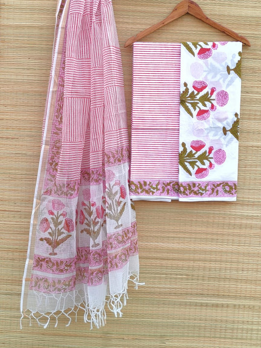 Kota Doriya Dupatta With Cotton Top-Bottom Salwar Suit Set - JBKD65