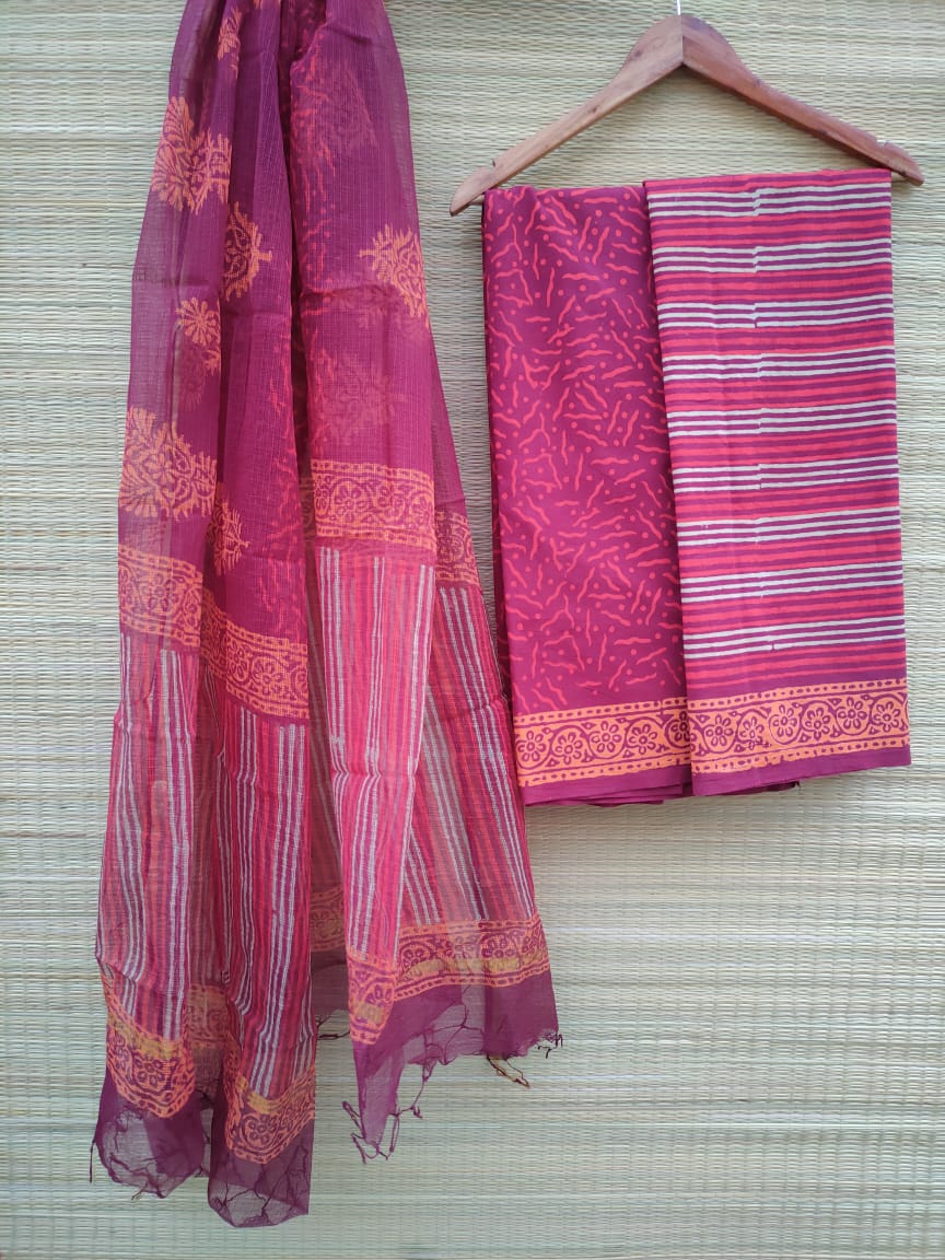 Kota Doriya Dupatta With Cotton Top-Bottom Salwar Suit Set - JBKD73