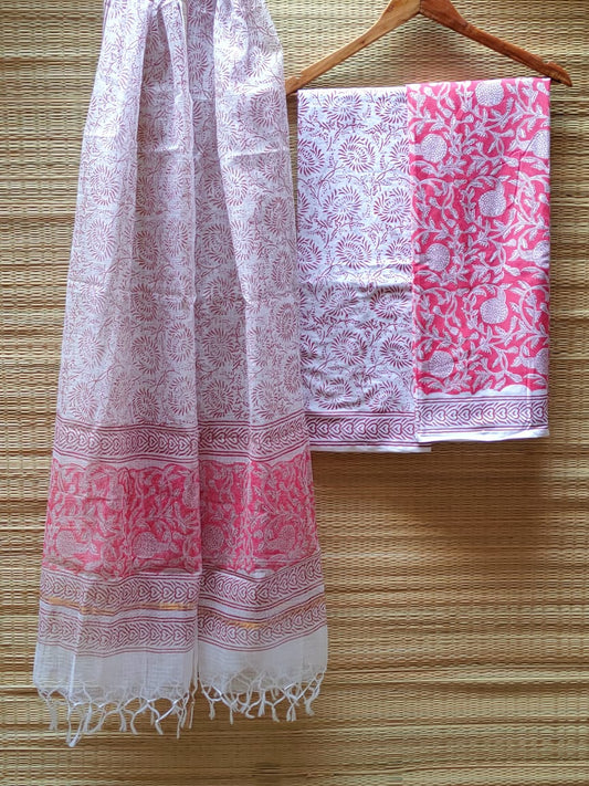 Kota Doriya Dupatta With Cotton Top-Bottom Salwar Suit Set - JBKD81