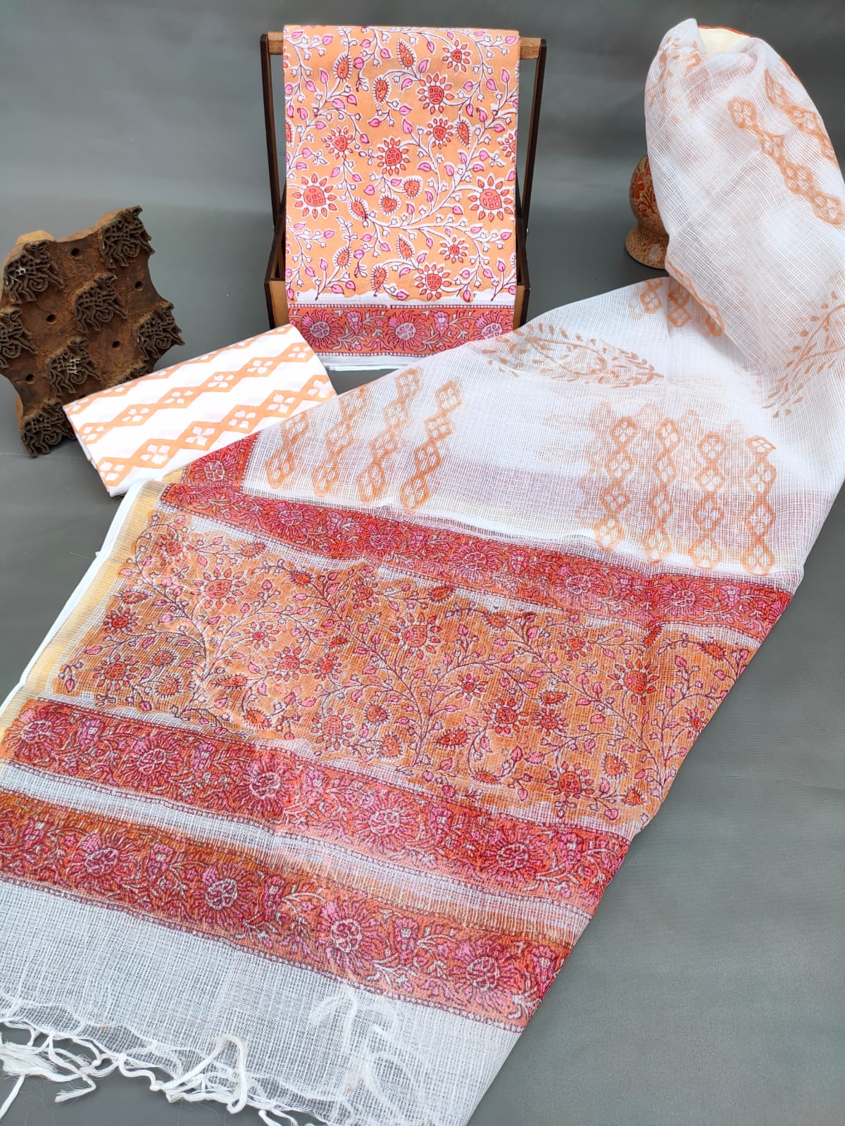 Kota Silk Dupatta With Cotton Top-Bottom Salwar Suit Set - JBKD174